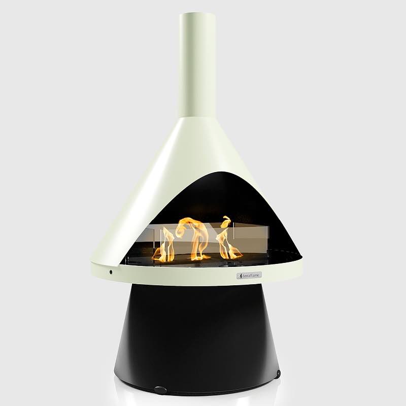 Indoor/ Outdoor Mid-Mod Gel Fuel Fireplace - Dove